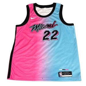 Nike NBA Miami Heat Jimmy Butler #22 Swingman Jersey Vice Pink Blue XL Dri-FIT